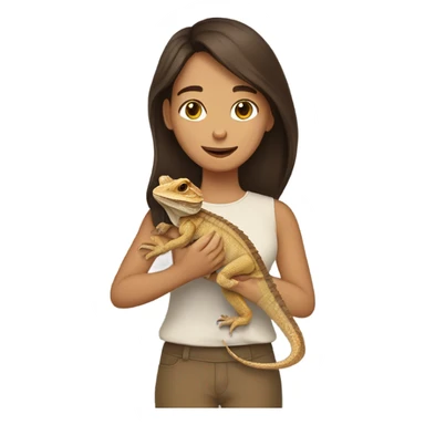 a brunette girl with her pet beaded dragon  sticker