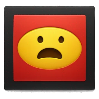 A wavy black and red rectangle with a medium sized yellow circle in the middle" or "A black and red rectangle with a medium sized yellow circle in the middle sticker