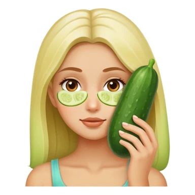 Girl skincare cucumber  sticker