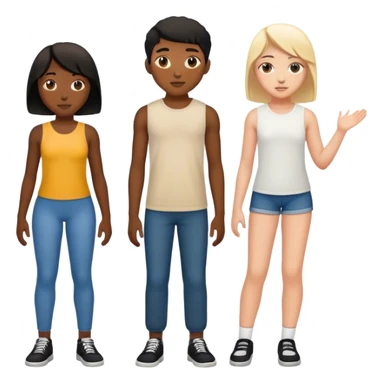 one black youth, one white youth, one girl without arms youth sticker