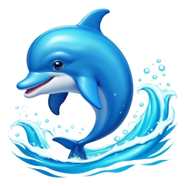 Cinematic Adorably Playful Dolphin Portrait Emoji, Bouncing joyfully through sparkling turquoise waves with a sleek, streamlined body of glossy blue skin, a wide, infectious smile, and bright, twinkling eyes that radiate pure delight, Simplified yet charmingly exuberant features, highly detailed, glowing with a radiant, bubbly aquatic glow, high shine, energetic and heartwarming, stylized with an air of whimsical ocean fun, soft glowing outline, capturing the essence of a super cute dolphin that seems ready to leap out of the screen spreading joy! sticker