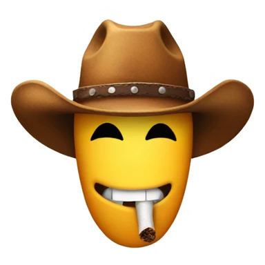Cowboy hat emoji with tobacco in mouth sticker