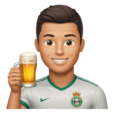 Cristiano Ronaldo en train de boire une bière sticker