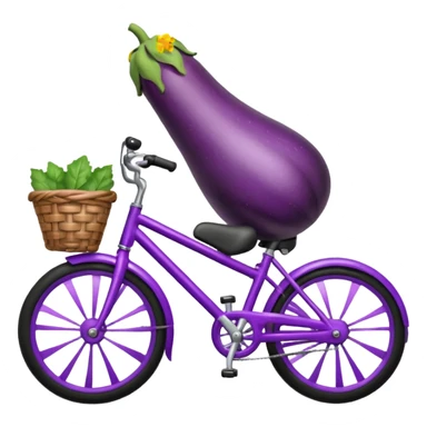 Eggplant riding a bike sticker
