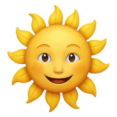 smiling sun emoji, simple, cheerful sticker