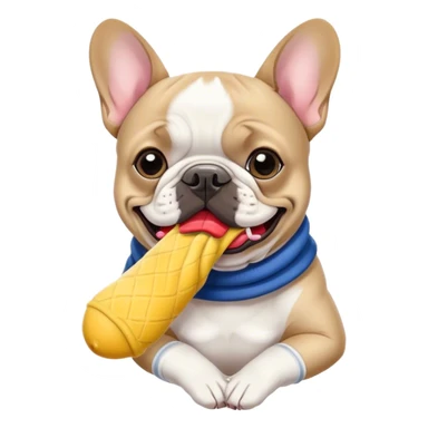 Bouledogue français mangeant une chaussette  sticker