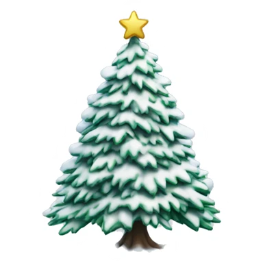 Snow covered Christmas tree sticker
