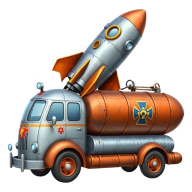 Heroic SuperBug Ron’s exterminator superminator antique rocket-powered tall robot moving van (motto: Bombing creepy bugs is fun) sticker