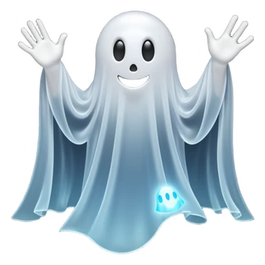 3D render of Lagging Ghost, digital glitch art aesthetic, data corruption visual, translucent white ghost with trailing after-images, pixelated distortion, emoji style, isolated on white background --v 6.0. sticker