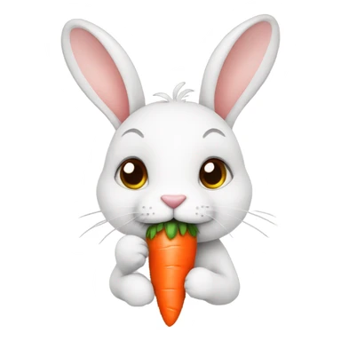 Little bunny eating a carrot  sticker