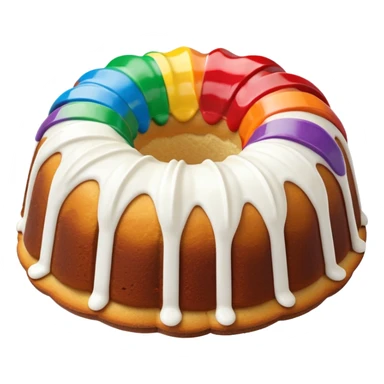 Bundt rainbow chip cake and just white frosting  sticker