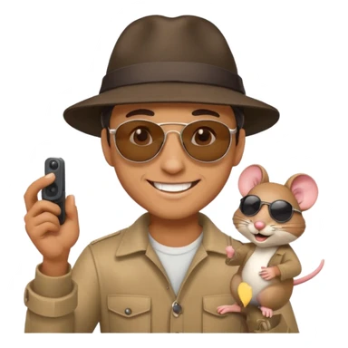 a guy shooting while holding his mouse sticker