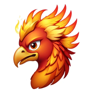 Cinematic Battle-Hardened Mystical Fire Phoenix Portrait Emoji, head tilted dramatically with a defiant, almost mocking smirk. Featuring a striking, rugged form with intensely scarred, flame-scorched feathers and eyes that burn with warrior-like fury, this phoenix embodies unapologetic badassery. Rendered with vibrant, lifelike textures and dynamic, contrasting shadows, high shine, and a bold soft glowing outline, it captures the essence of a phoenix ready to rise and scorch any challenge with battle-hardened might. sticker