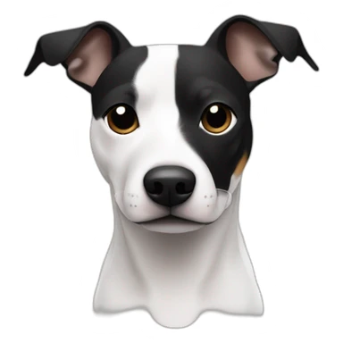 skinny jack russel pitbull mix white with black circle around the eye sticker