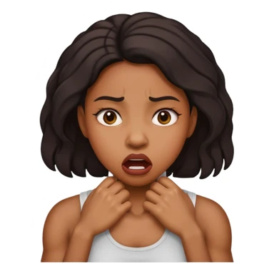 a black female strangling herself sticker