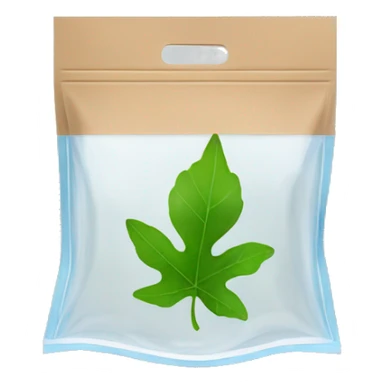 transparent ziplock bag with leaf inside sticker