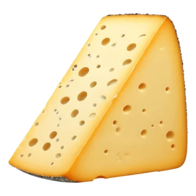 cheese wedge Tomme de Savoie, pale yellow inside, rustic thick rind in grey-brown mottled with mold, dense grainy, clean cut, earthy, soft lighting, emoji scale sticker