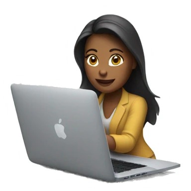 MacBook  with woman working sticker