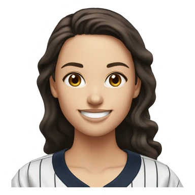 Smile brunette female Yankees  sticker
