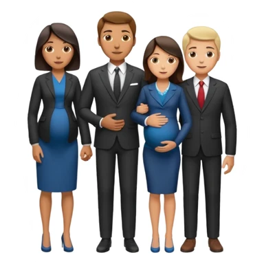 Ok keep this just change it a bit. Make them separate from each other so you know who who’s on the side and who’s on the dad side dad‘s family is standing next to him, wife family standing next to her. And T he wife is pregnant. sticker