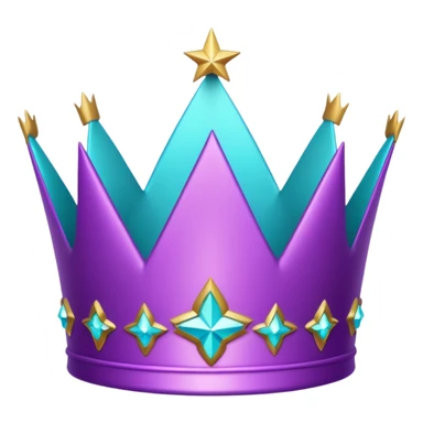 Feeling purple cian crown shine star glitter sticker