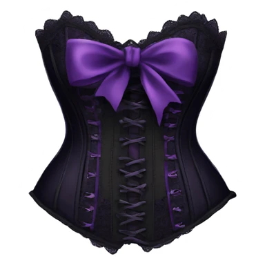 Black purple corset with lace and bow sticker