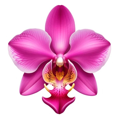 Elegant pink phalaenopsis moth orchid with vibrant rosy petals and two visible green leaves at the base sticker