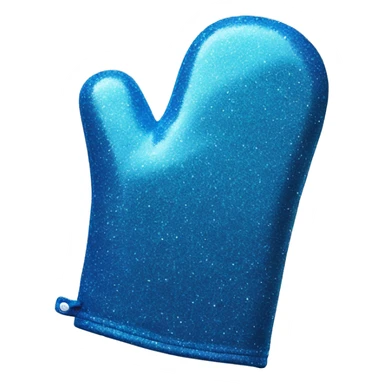 Realistic blue glitter oven mitt isolated  sticker