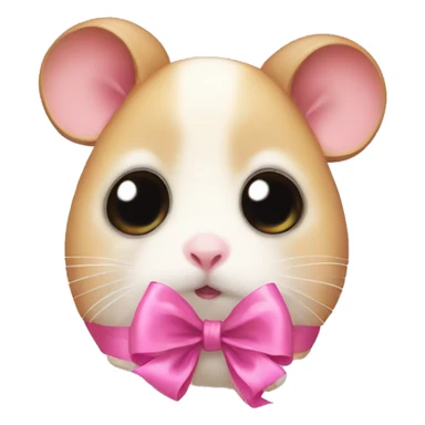 Sad Hamster with big eyes and pink bow sticker