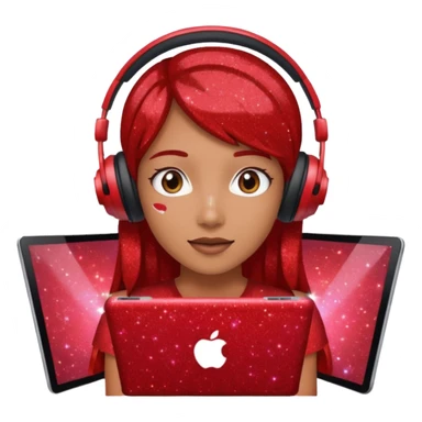 red glitter hacker sticker