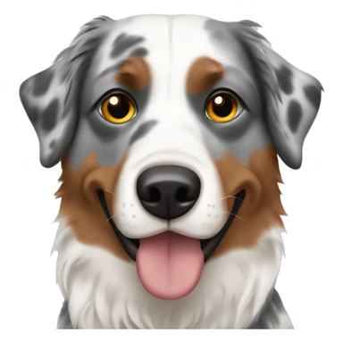 Bald man with Merle Australian shepherd sticker
