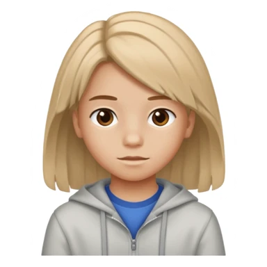 Un niño de 13 años con pelo de Alucin y ropa de alucin sticker