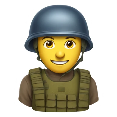 ukrainian soldier head in helmet smiling sticker