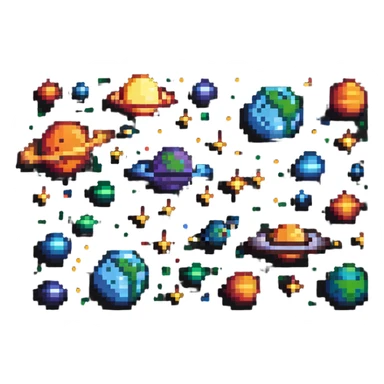 space galaxy with planets and stars sticker
