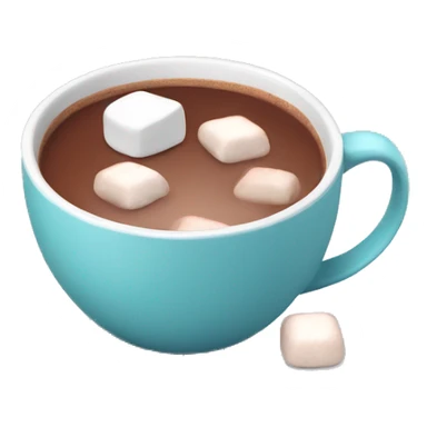 Red mug with hot cocoa and marshmallows sticker