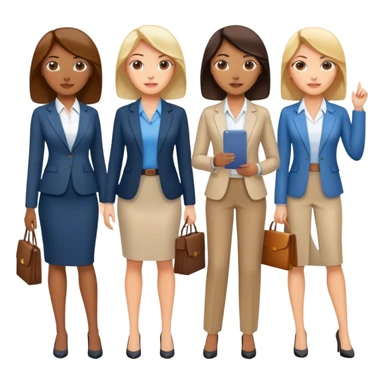 diverse group of business women wearing business casual clothes sticker