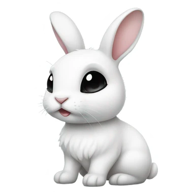 White bunny with black ears and black eyeliner sticker