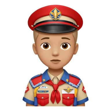 piluso de boyscout con detalles en rojo sticker
