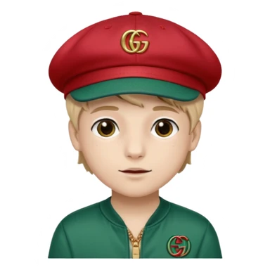Emoji de menino com boné da Gucci  sticker