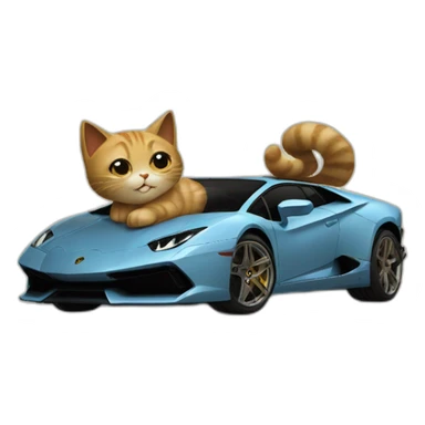 Un chat sur une Lamborghini sticker