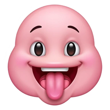 cute pink playful emoji sticking out tongue sticker
