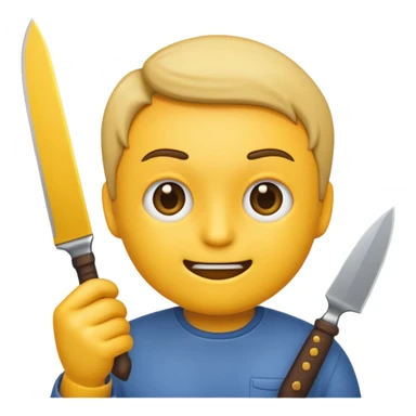 🙂 this emoji holding knife sticker