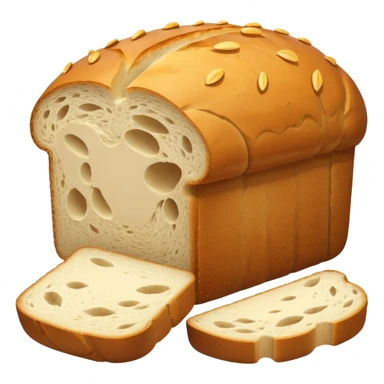 no no just a simple bread load with sliced 2 slice on ground and no eye or face on brea  sticker