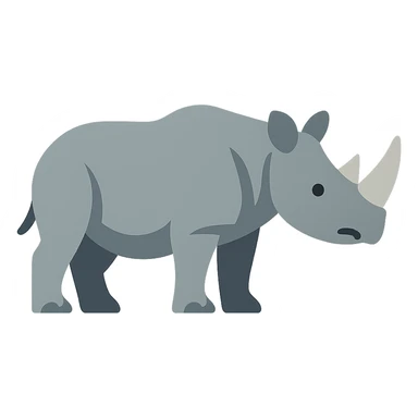 Flat design style rhinoceros sticker