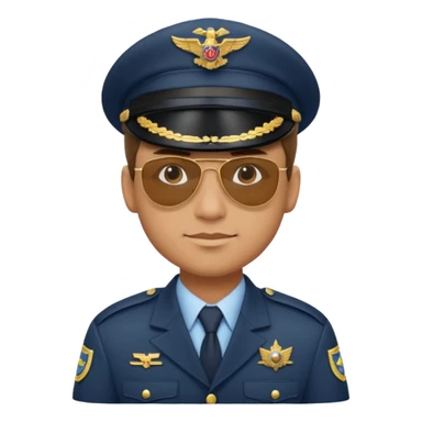 Officer with peaked cap + aviator sunglasses sticker
