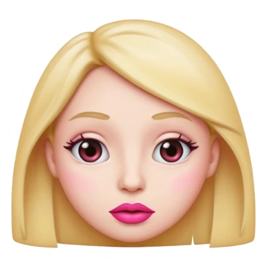 I want an emoji with the eyes looking to the side and with big pink lips and a judgemental face sticker