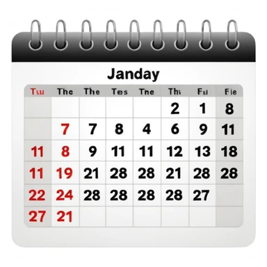 calendar, first page, day 1 sticker