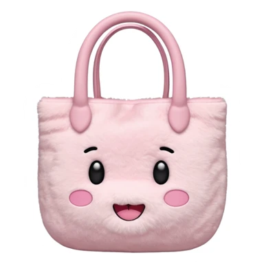Aesthetic pink plush tote bag without face sticker