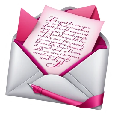 Romantic Red Pink Magenta White Silver Aesthetic Love Letter sticker