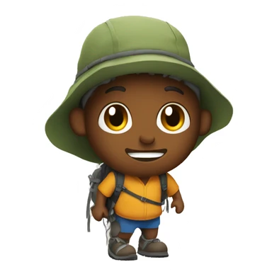 A bot hiking in the mountains sticker